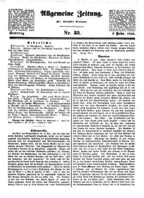 Allgemeine Zeitung Sonntag 2. Februar 1845