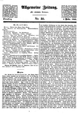 Allgemeine Zeitung Dienstag 4. Februar 1845