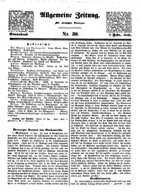 Allgemeine Zeitung Samstag 8. Februar 1845