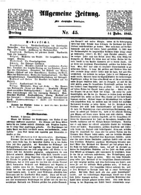 Allgemeine Zeitung Freitag 14. Februar 1845