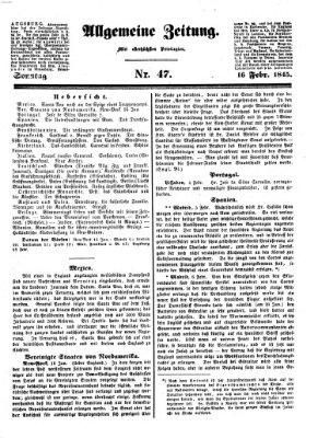 Allgemeine Zeitung Sonntag 16. Februar 1845