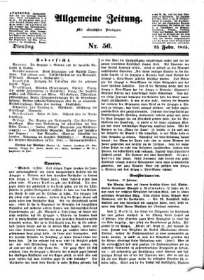 Allgemeine Zeitung Dienstag 25. Februar 1845