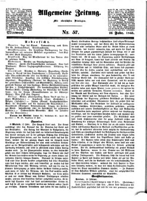 Allgemeine Zeitung Mittwoch 26. Februar 1845