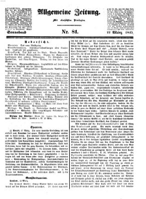 Allgemeine Zeitung Samstag 22. März 1845