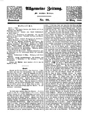 Allgemeine Zeitung Samstag 29. März 1845