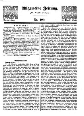 Allgemeine Zeitung Donnerstag 10. April 1845