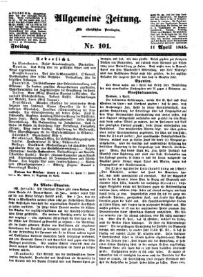 Allgemeine Zeitung Freitag 11. April 1845