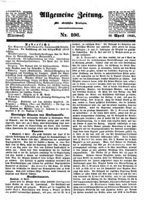 Allgemeine Zeitung Mittwoch 16. April 1845