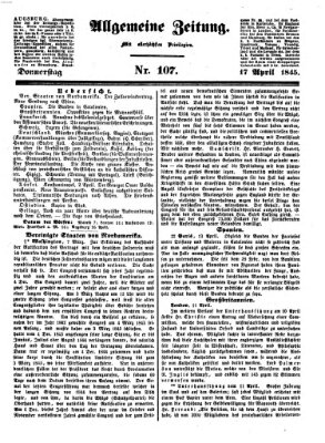 Allgemeine Zeitung Donnerstag 17. April 1845