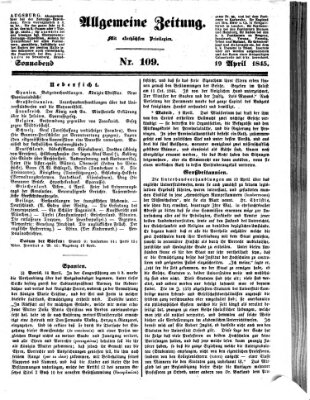 Allgemeine Zeitung Samstag 19. April 1845