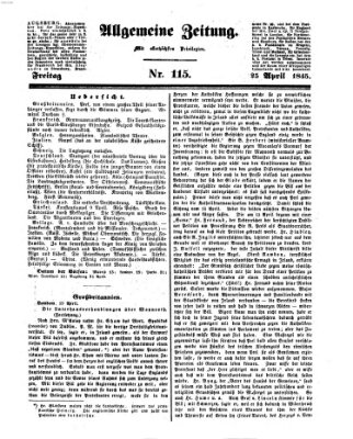 Allgemeine Zeitung Freitag 25. April 1845