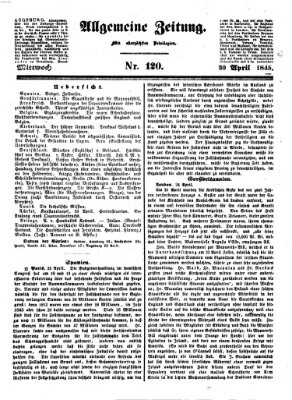 Allgemeine Zeitung Mittwoch 30. April 1845