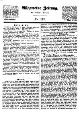 Allgemeine Zeitung Samstag 17. Mai 1845