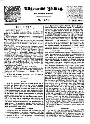 Allgemeine Zeitung Samstag 31. Mai 1845