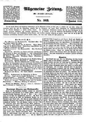 Allgemeine Zeitung Donnerstag 12. Juni 1845