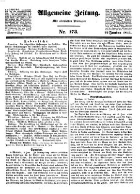 Allgemeine Zeitung Sonntag 22. Juni 1845