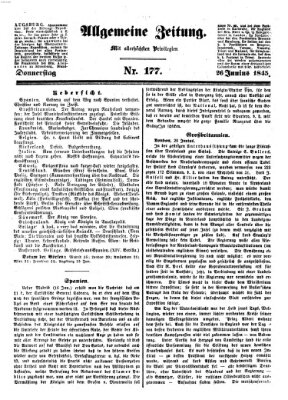 Allgemeine Zeitung Donnerstag 26. Juni 1845