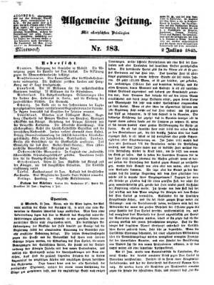 Allgemeine Zeitung Mittwoch 2. Juli 1845