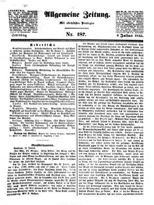 Allgemeine Zeitung Sonntag 6. Juli 1845