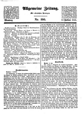 Allgemeine Zeitung Montag 14. Juli 1845