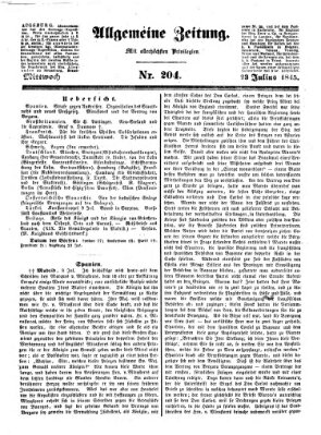 Allgemeine Zeitung Mittwoch 23. Juli 1845