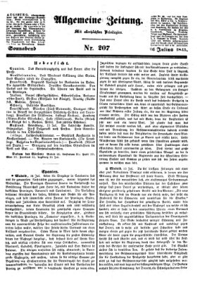 Allgemeine Zeitung Samstag 26. Juli 1845