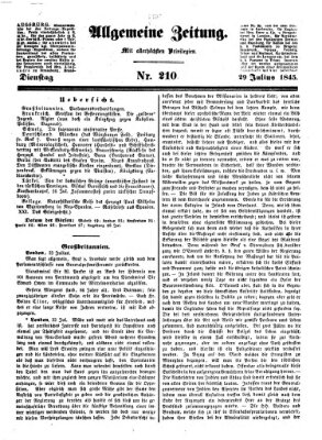 Allgemeine Zeitung Dienstag 29. Juli 1845