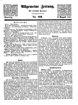 Allgemeine Zeitung Sonntag 10. August 1845