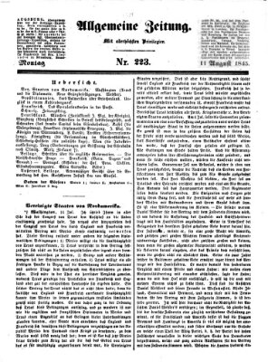 Allgemeine Zeitung Montag 11. August 1845