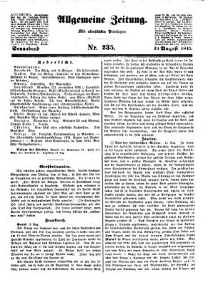 Allgemeine Zeitung Samstag 23. August 1845