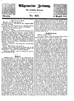 Allgemeine Zeitung Montag 25. August 1845