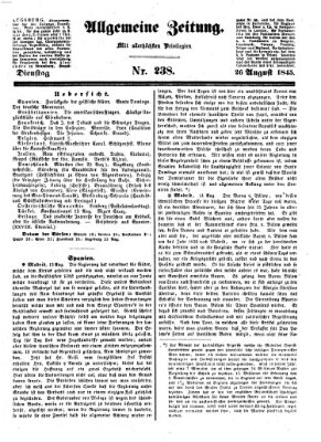 Allgemeine Zeitung Dienstag 26. August 1845