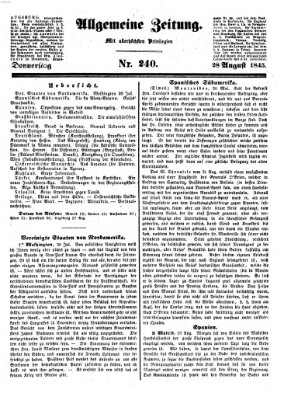 Allgemeine Zeitung Donnerstag 28. August 1845