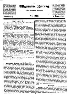 Allgemeine Zeitung Donnerstag 4. September 1845