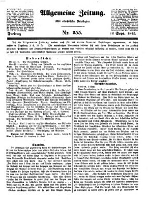 Allgemeine Zeitung Freitag 12. September 1845