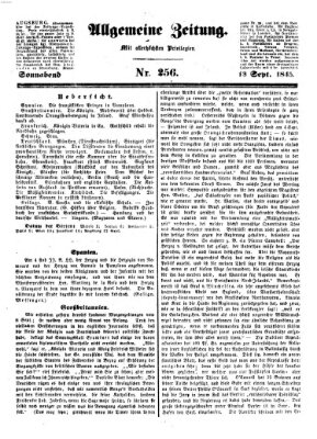 Allgemeine Zeitung Samstag 13. September 1845