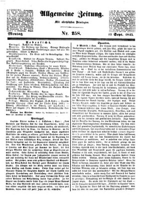 Allgemeine Zeitung Montag 15. September 1845