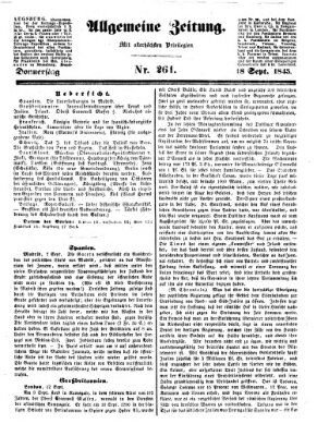 Allgemeine Zeitung Donnerstag 18. September 1845