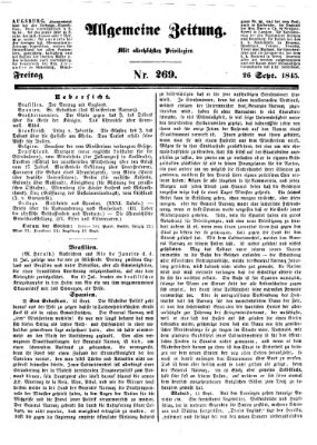 Allgemeine Zeitung Freitag 26. September 1845