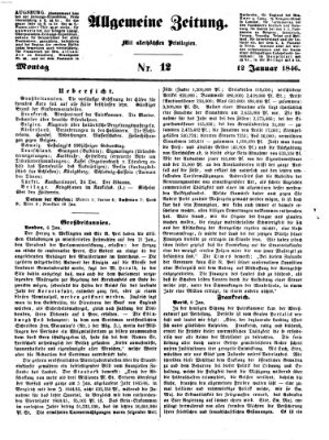 Allgemeine Zeitung Montag 12. Januar 1846