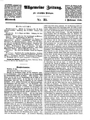 Allgemeine Zeitung Mittwoch 4. Februar 1846