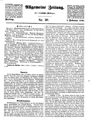 Allgemeine Zeitung Freitag 6. Februar 1846