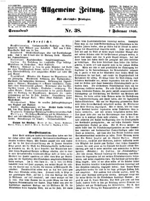 Allgemeine Zeitung Samstag 7. Februar 1846