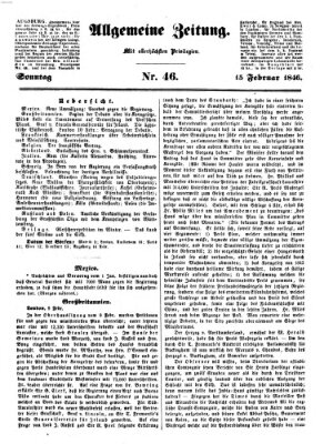 Allgemeine Zeitung Sonntag 15. Februar 1846