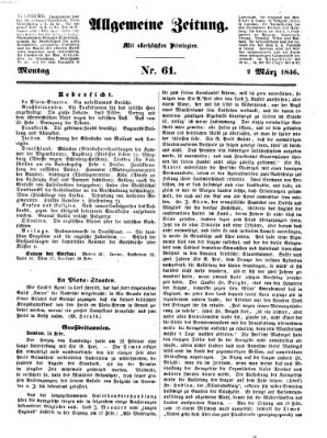 Allgemeine Zeitung Montag 2. März 1846