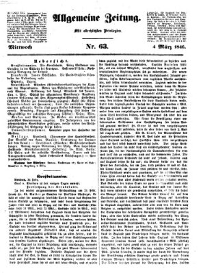 Allgemeine Zeitung Mittwoch 4. März 1846