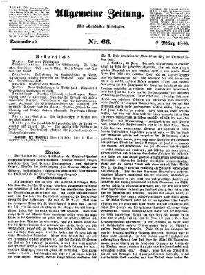 Allgemeine Zeitung Samstag 7. März 1846