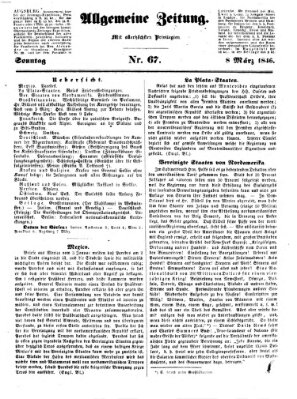 Allgemeine Zeitung Sonntag 8. März 1846