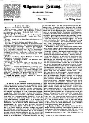 Allgemeine Zeitung Sonntag 29. März 1846