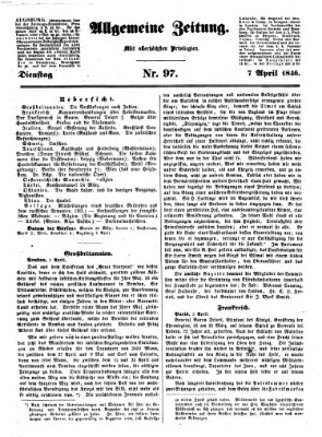 Allgemeine Zeitung Dienstag 7. April 1846